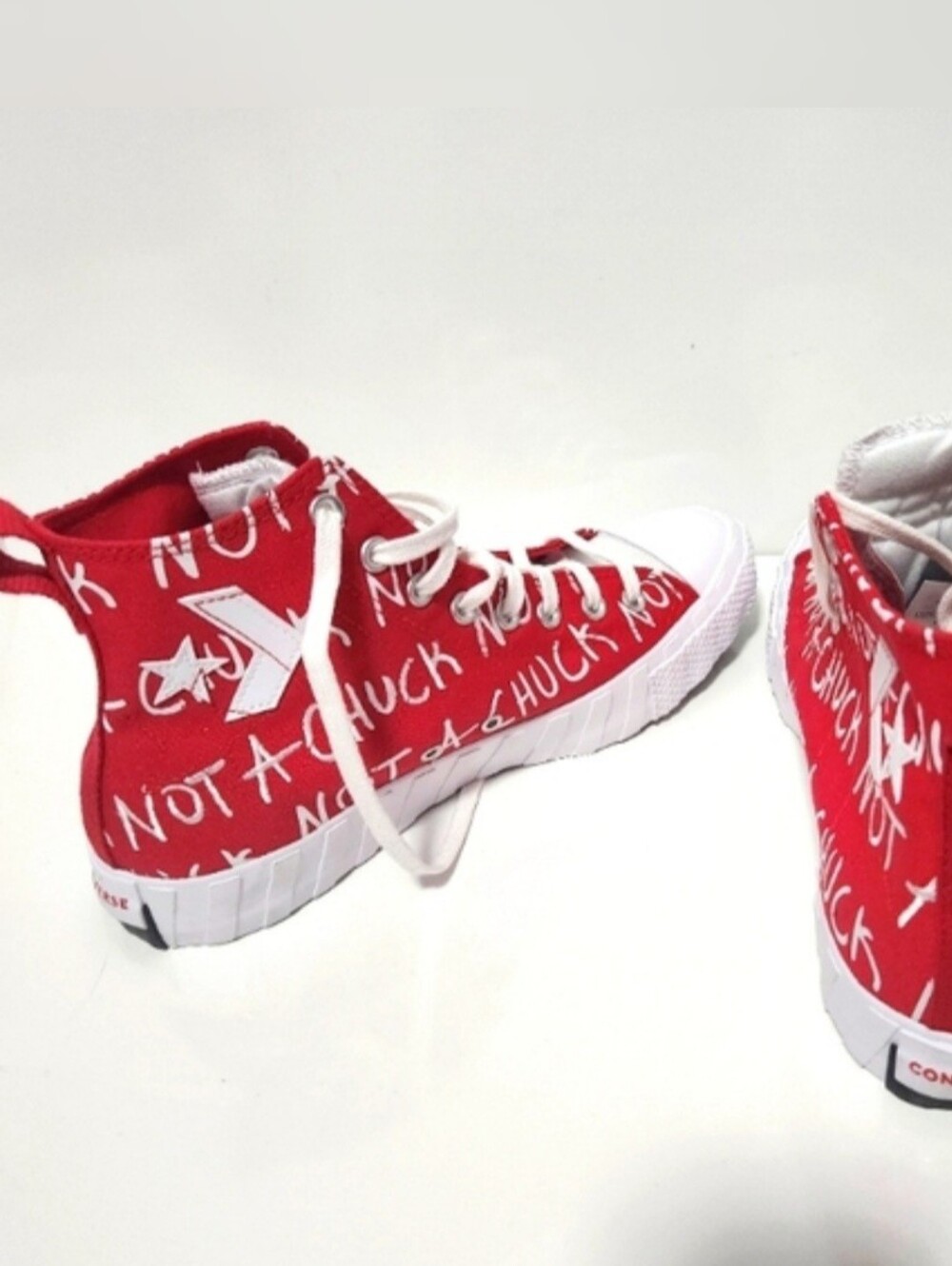 Converse Kids Red High-Top Sneakers with White Script